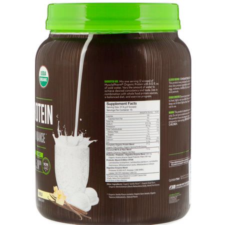 MusclePharm Natural, Organic Protein, Plant-Based, Vanilla, 1.25 lbs (567 g):البر,تين النباتي, المصنع