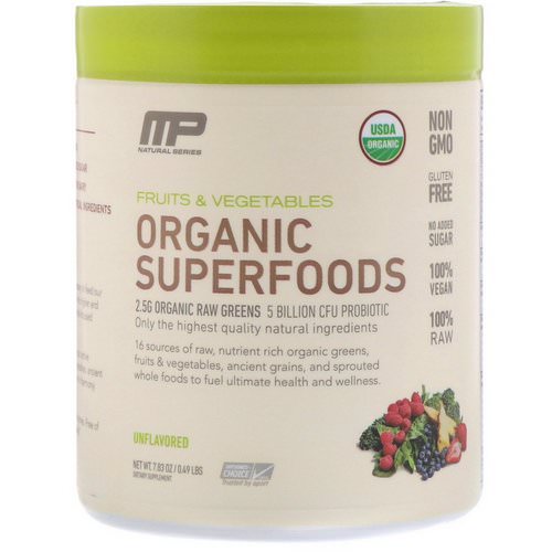 MusclePharm, Organic Superfoods, Unflavored, 7.83 oz فوائد