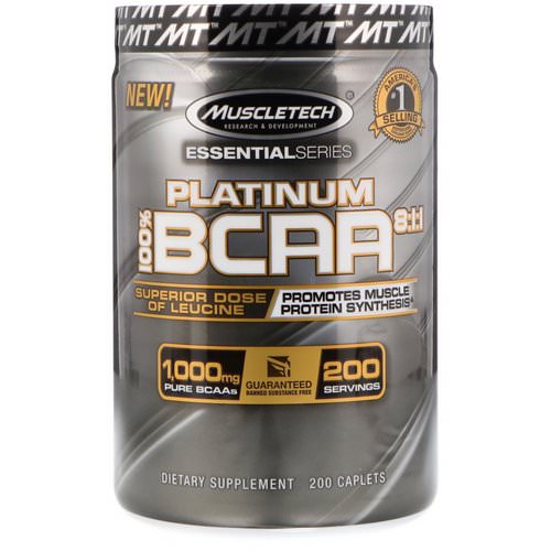 Muscletech, 100% Platinum BCAA 8:1:1, 1,000 mg, 200 Caplets فوائد