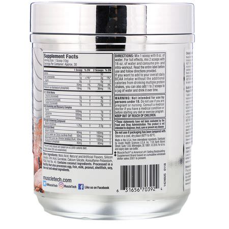 Muscletech, Amino Build, Next Gen BCAA Formula, Fruit Punch, 10.00 oz (284 g):BCAA,الأحماض الأمينية