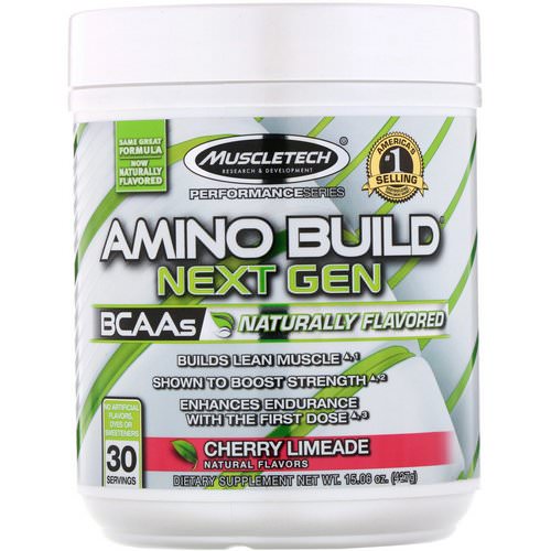 Muscletech, Amino Build, Next Gen BCAAs, Naturally Flavored Cherry Limeade, 15.06 oz (427 g) فوائد
