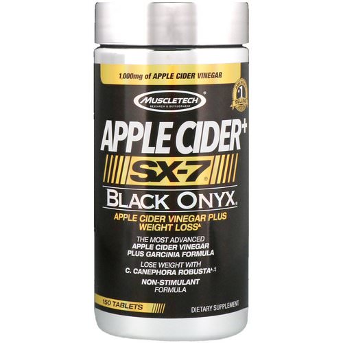 Muscletech, Apple Cider+, SX-7, Black Onyx, 150 Tablets فوائد