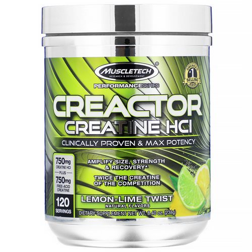 Muscletech, Creactor, Creatine HCI, Lemon-Lime Twist, 8.40 oz (238 g) فوائد