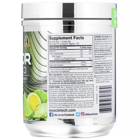 Muscletech, Creactor, Creatine HCI, Lemon-Lime Twist, 8.40 oz (238 g):الكرياتين حمض الهيدر,كل,ريك, الكرياتين