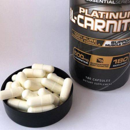 Muscletech, Essential Series, Platinum 100% Carnitine, 500 mg, 180 Capsules