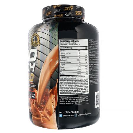 Muscletech, Nitro Tech, 100% Whey Gold, Whey Protein Powder, Double Rich Chocolate, 5.53 lbs (2.51 kg):بر,تين مصل اللبن, التغذية الرياضية