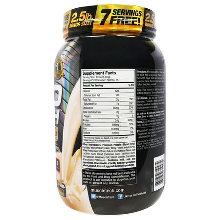 Muscletech, Nitro Tech, 100% Whey Gold, French Vanilla Creme, 2.20 lbs (999 g):بر,تين مصل اللبن, التغذية الرياضية