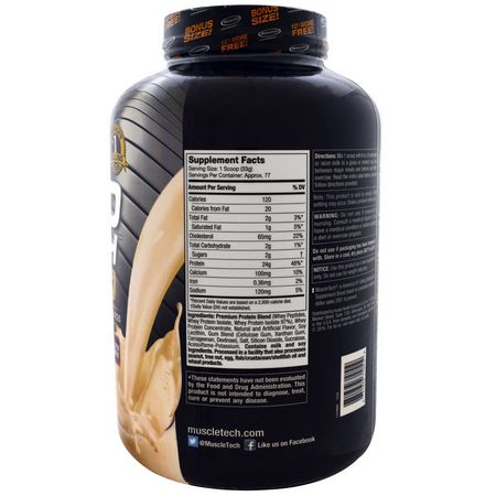 Muscletech, Nitro Tech, 100% Whey Gold, French Vanilla Creme, 5.53 lbs. (2.51 kg):بر,تين مصل اللبن, التغذية الرياضية