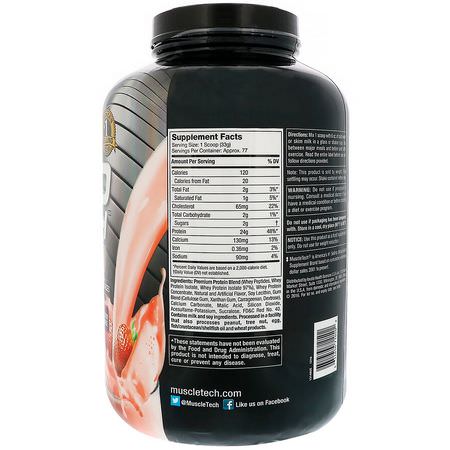 Muscletech, Nitro Tech 100% Whey Gold, Strawberry, 5.53 lbs (2.51 kg):بر,تين مصل اللبن, التغذية الرياضية