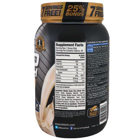 Muscletech, Nitro Tech Casein Gold, Creamy Vanilla, 2.50 lbs (1.13 kg):Casein Protein, Micellar Casein Protein