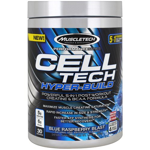 Muscletech, Performance Series, Cell Tech Hyper-Build, Blue Raspberry Blast, 1.06 lbs (482 g) فوائد