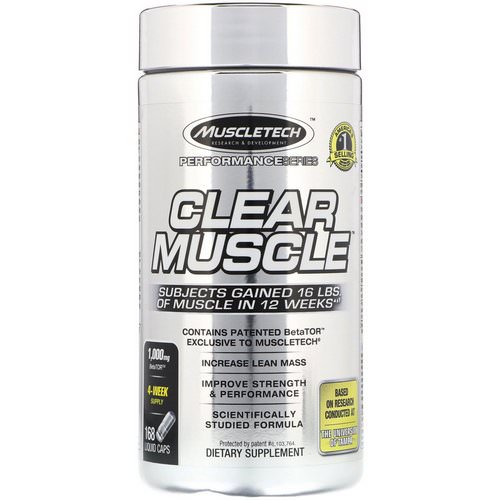 Muscletech, Performance Series, Clear Muscle, 168 Liquid Caps فوائد