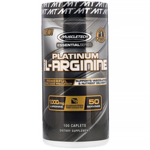 Muscletech, Platinum 100% L-Arginine, 1,000 mg, 100 Caplets فوائد
