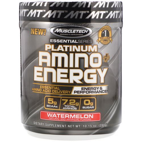Muscletech, Platinum Amino Plus Energy, Watermelon, 10.15 oz (288 g) فوائد