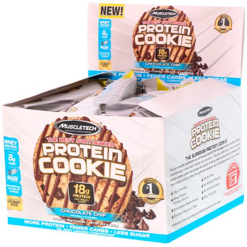 Muscletech, The Best Soft Baked Protein Cookie, Chocolate Chip, 6 Cookies, 3.25 oz (92 g) Each فوائد