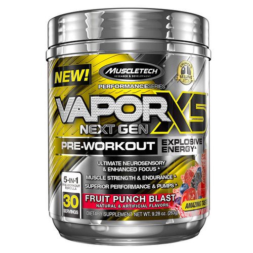 Muscletech, VaporX5 Next Gen, Pre-Workout, Fruit Punch Blast, 9.28 oz (263 g) فوائد