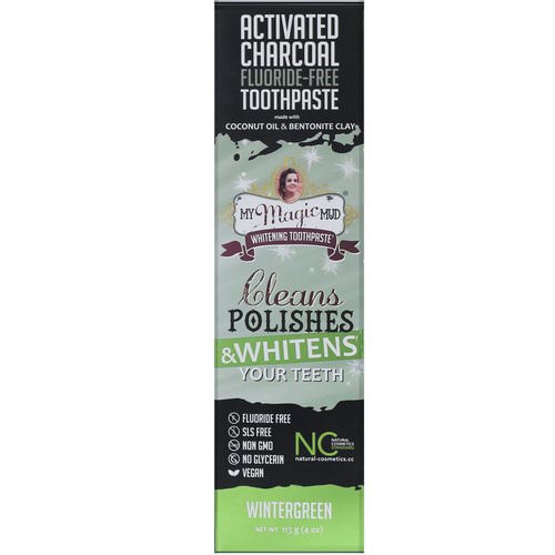 My Magic Mud, Activated Charcoal, Fluoride-Free, Whitening Toothpaste, Wintergreen, 4 oz (113 g) فوائد
