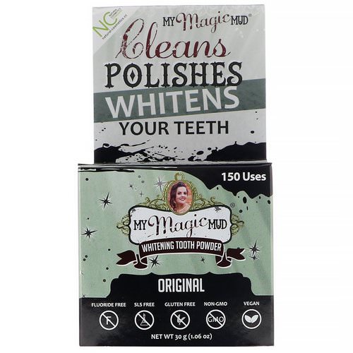 My Magic Mud, Whitening Tooth Powder, Original, 1.06 oz (30 g) فوائد