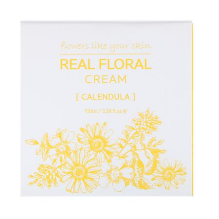 Nacific, Real Floral Cream, Calendula, 3.38 fl oz (100 ml):Calendula, مرطب جسم