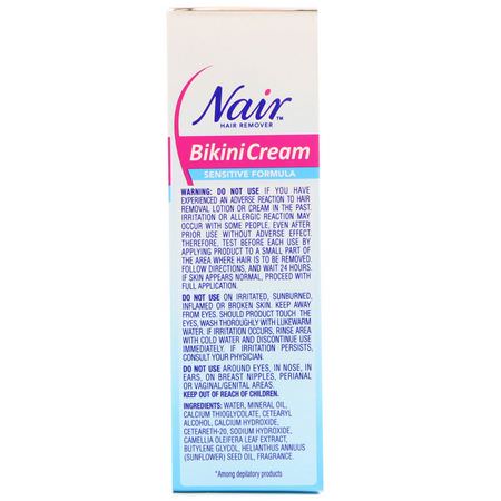 Nair, Hair Remover, Bikini Cream, Sensitive Formula, With Green Tea, 1.7 oz (48 g):إزالة الشعر, الحلاقة