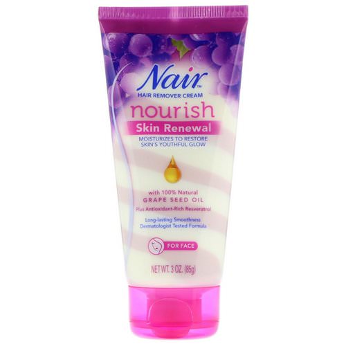 Nair, Hair Remover Cream, Nourish, Skin Renewal, For Face, 3 oz (85 g) فوائد