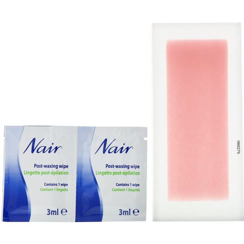 Nair, Hair Remover, Wax Ready-Strips, For Legs & Body, 40 Wax Strips + 6 Post Wipes فوائد