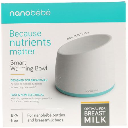 Nanobebe, Smart Warming Bowl, Teal, 1 Bowl:مغذيات, تحضير الطعام