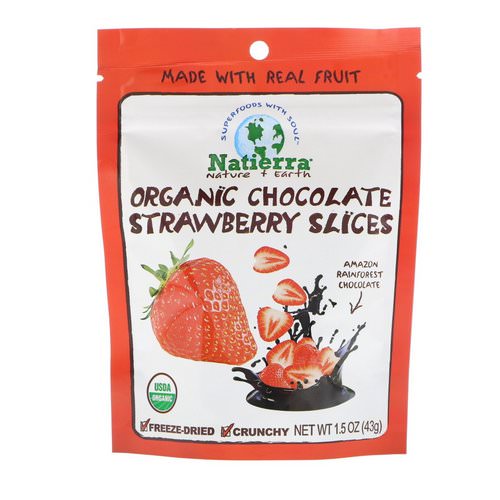 Natierra, Organic Freeze-Dried, Chocolate Strawberry Slices, 1.5 oz (43 g) فوائد