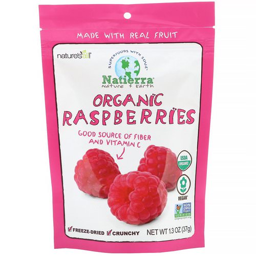 Natierra, Organic Freeze-Dried, Raspberries, 1.3 oz (37 g) فوائد