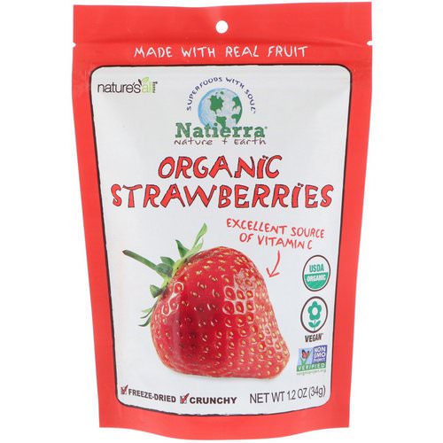 Natierra, Organic Freeze-Dried, Strawberries, 1.2 oz (34 g) فوائد