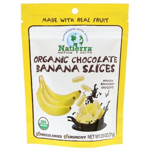 Natierra, Organic Freeze-Dried, Chocolate Banana Slices, 2.5 oz (71 g) فوائد