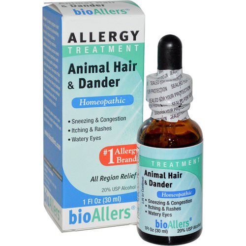 NatraBio, bioAllers, Allergy Treatment, Animal Hair & Dander, 1 fl oz (30 ml) فوائد