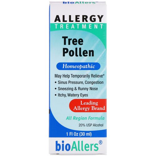 NatraBio, BioAllers, Tree Pollen, Allergy Treatment, 1 fl oz (30 ml) فوائد