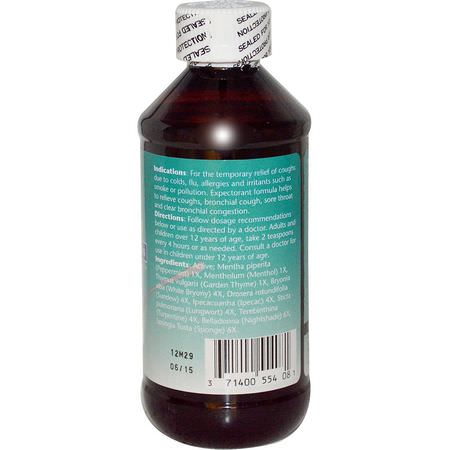 NatraBio, Cough Syrup, Expectorant Plus, 8 fl oz (240 ml):المعالجة المثلية, الأعشاب