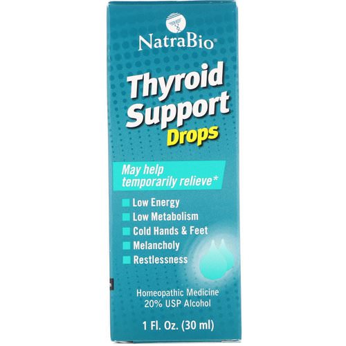 NatraBio, Thyroid Support Drops, 1 fl oz (30 ml) فوائد