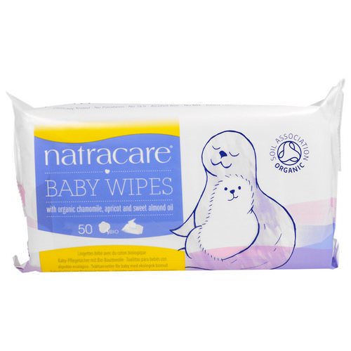 Natracare, Baby Wipes with Organic Chamomile, Apricot and Sweet Almond Oil, 50 Wipes فوائد