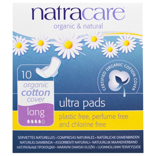 Natracare, Ultra Pads, Organic Cotton Cover, Long, 10 Pads فوائد