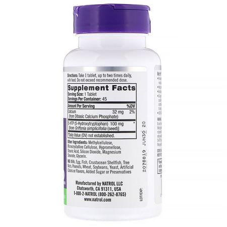 Natrol, 5-HTP, Time Release, Extra Strength, 100 mg, 45 Tablets:5-HTP, ال,زن