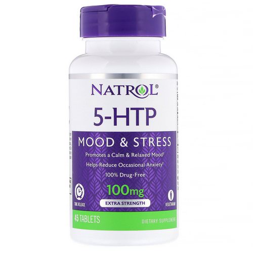 Natrol, 5-HTP, Time Release, Extra Strength, 100 mg, 45 Tablets فوائد
