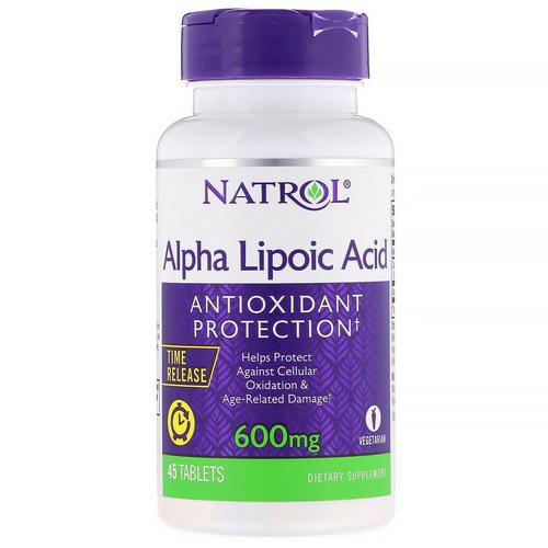 Natrol, Alpha Lipoic Acid, Time Release, 600 mg, 45 Tablets فوائد