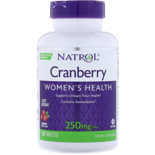 Natrol, Cranberry, Fast Dissolve, Cranberry Flavor, 250 mg, 120 Tablets فوائد