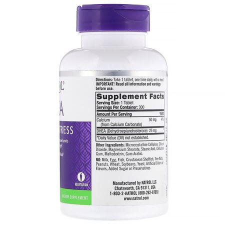 Natrol, DHEA, 25 mg, 300 Tablets:DHEA, المكملات الغذائية