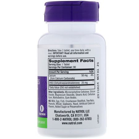 Natrol, DHEA, 25 mg, 90 Tablets:DHEA, المكملات الغذائية