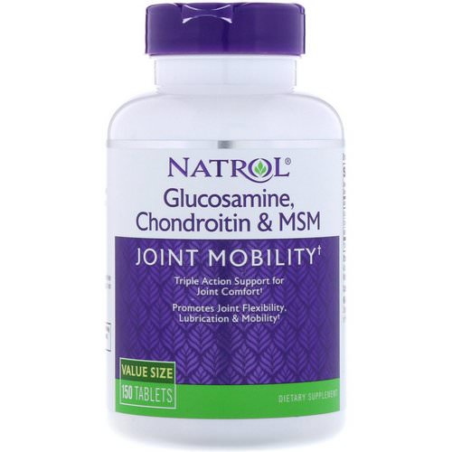 Natrol, Glucosamine, Chondroitin & MSM, 150 Tablets فوائد