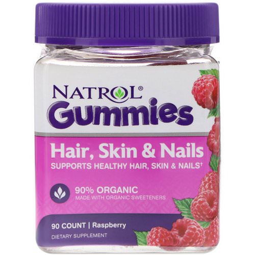 Natrol, Gummies, Hair, Skin & Nails, Raspberry, 90 Count فوائد
