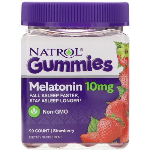 Natrol, Gummies, Melatonin, Strawberry, 10 mg, 90 Count فوائد
