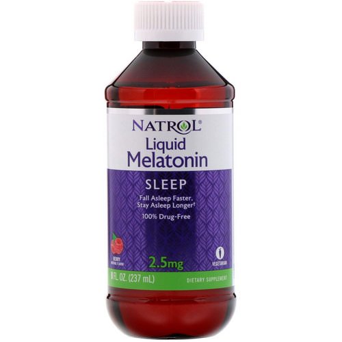 Natrol, Liquid Melatonin, Sleep, Berry Natural Flavor, 2.5 mg, 8 fl oz (237 ml) فوائد