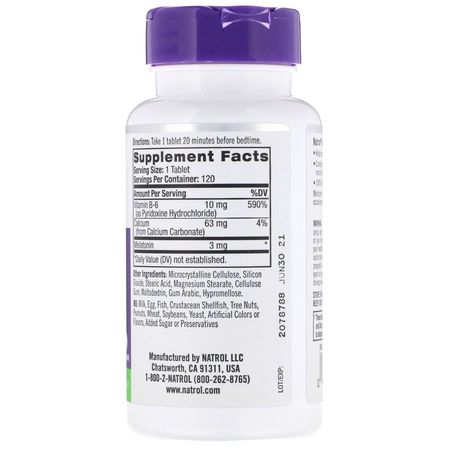 Natrol, Melatonin, 3 mg, 120 Tablets:الميلات,نين, الن,م