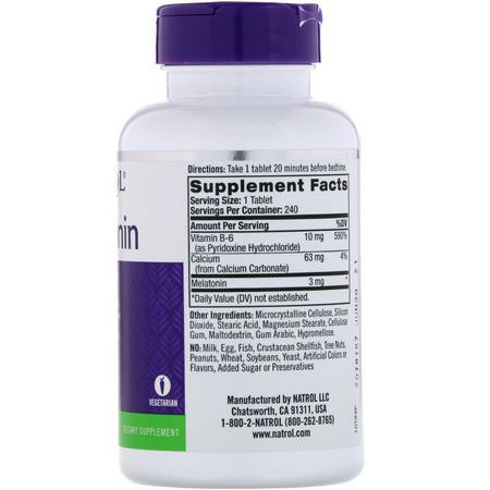 Natrol, Melatonin, 3 mg, 240 Tablets:الميلات,نين, الن,م