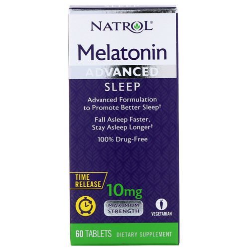 Natrol, Melatonin, Advanced Sleep, Time Release, 10 mg, 60 Tablets فوائد
